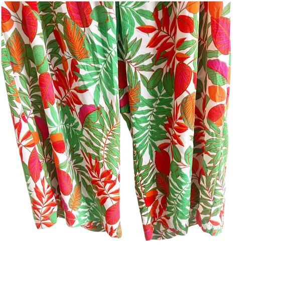 Rose & Olive Crepe Pants Cropped Plus Size Size 3X Tropical Print Lightweight - Picture 3 of 6